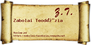 Zabolai Teodózia névjegykártya